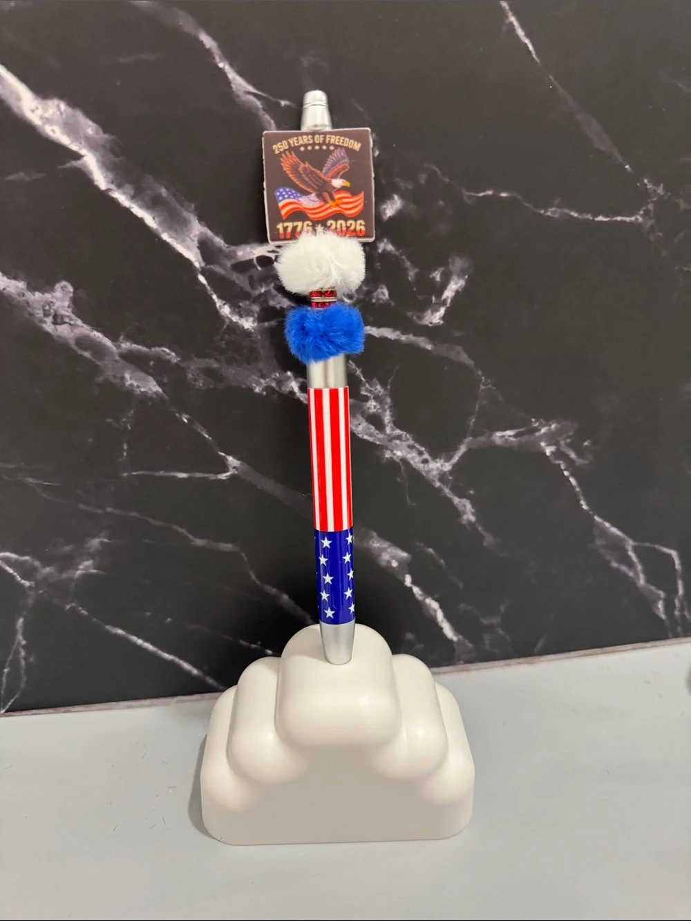 Patriotic 250 Years of Freedom Red White & Blue Decorative Pens …….each